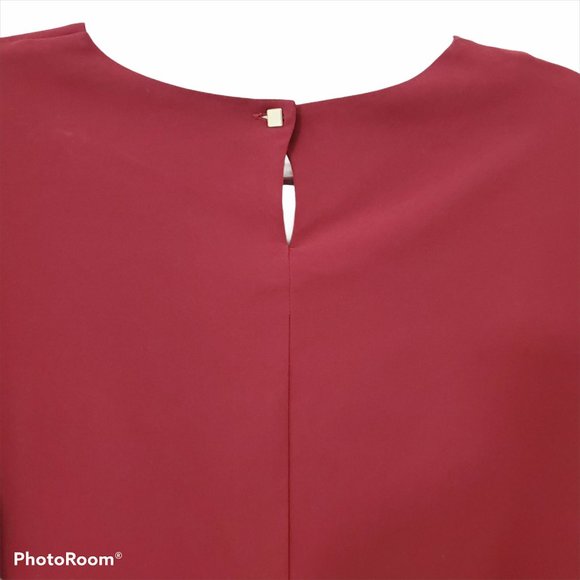 M.M. Lafleur Bourgeois Top Blouse Red Wrap Small - Picture 6 of 11